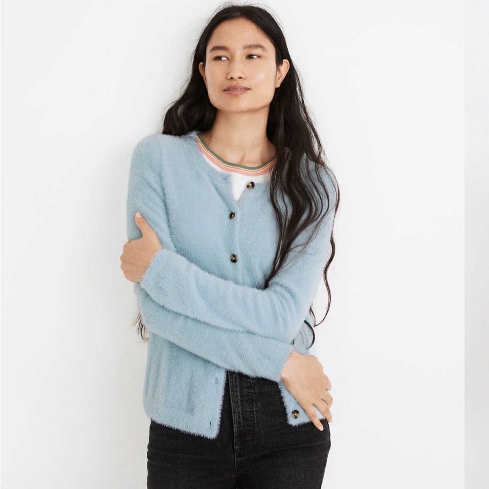 Madewell Hewitt Cardigan Sweater Blue Size Medium